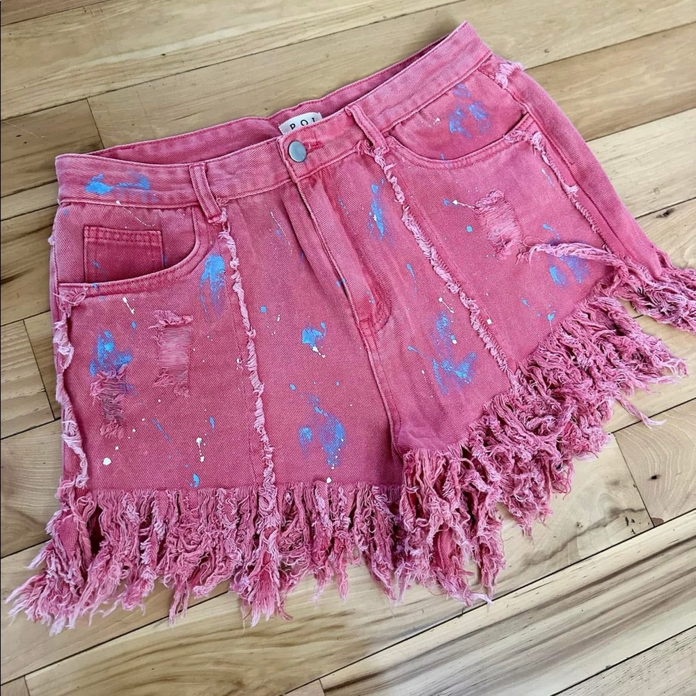 POL brand size large. NWOT. acid wash light red in color.